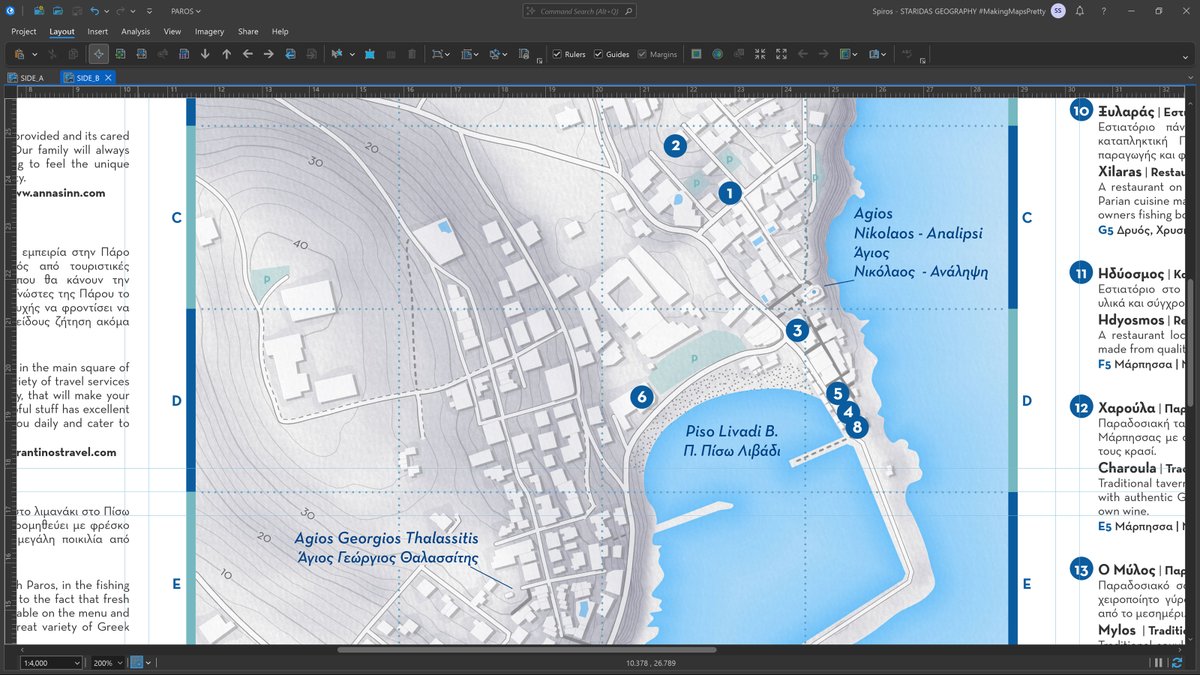 StaridasGeo's tweet image. Rewriting my old project pages for my upcoming portfolio is a thoughtful process; looking back at past work brings back a lot; as this project from #Paros Island in the heart of #Cyclades archipelago in the #Aegean Sea created entirely in #ArcGISPro
#cARTography #MakingMapsPretty
