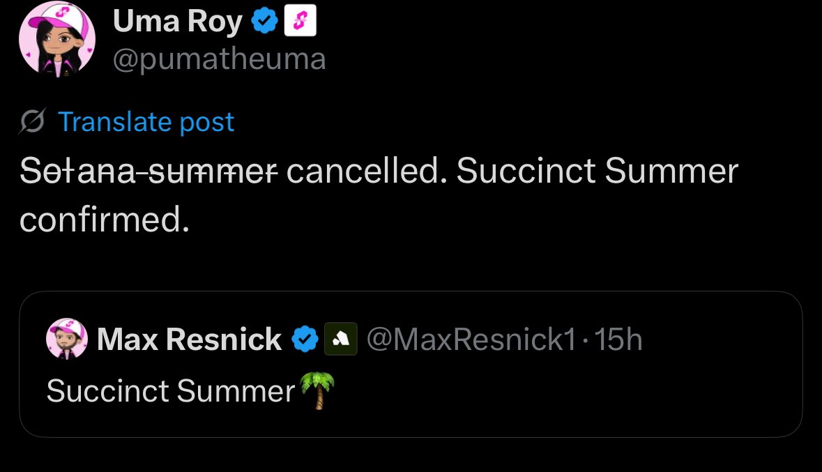 Thewizardee's tweet image. Gprove to those who Gprove
$Era cope on the TL yesterday was WILD
My @SuccinctLabs Fam, we are coming just a few more weeks before we take over
Succinct Summer isn’t coming
It’s confirmed☑️
Succinct Everything ✌️