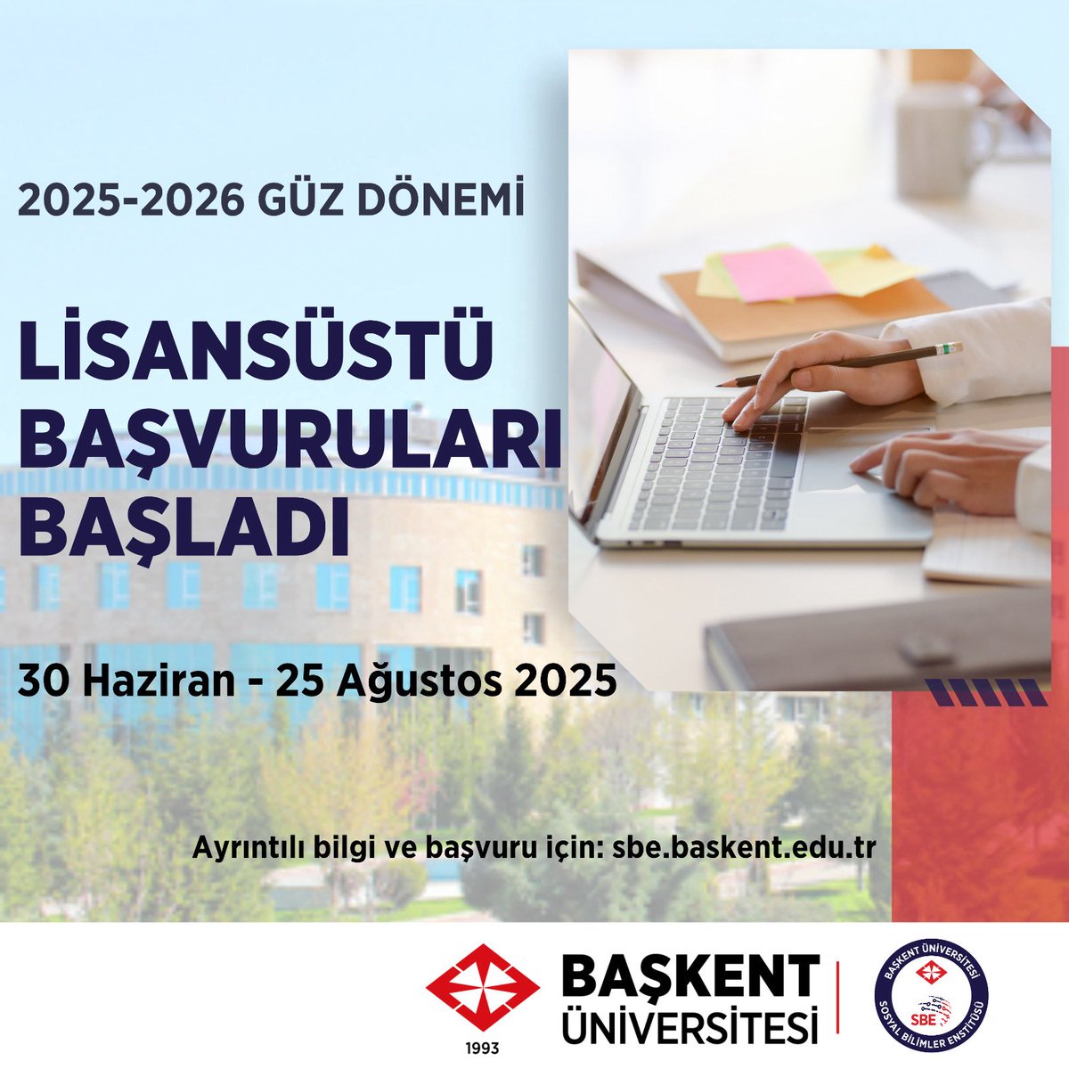 baskentiktisat's tweet photo. Lisansüstü başvuruları başladı.
Lisansüstü programlarımızda üniversitemiz mezunlarına %30 indirimli öğrenim görme fırsatı sağlıyoruz.

Başvuru tarih aralığı: 30 Haziran - 25 Ağustos 2025

Ayrıntılı bilgi ve başvuru için: https://t.co/8Ol9yBPuEU

#başkentüniversitesi https://t.co/tG4EwmRh01