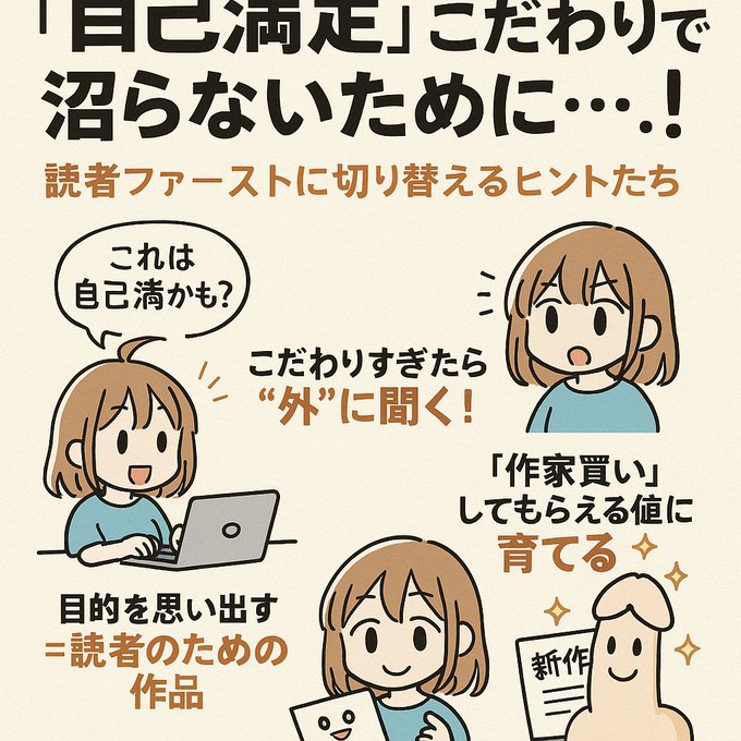 「これは自己満かも?」って立ち止まれたら勝ち✍️
こだわりの深みにハマる前にできること、ゆるっとまとめました😉

右下!!!!!右下!!!wwwwww
これGPT的にありなの!?!?www

月岡の自画像にする…か…? 