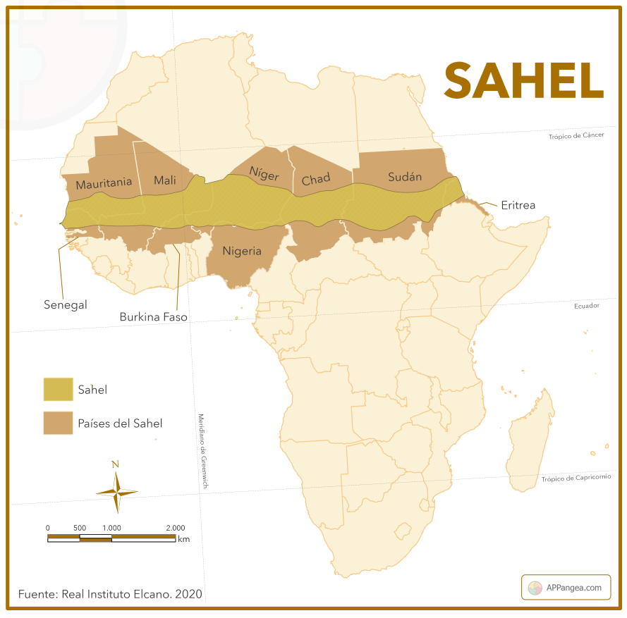 APPangea: Mapa países del Sahel.
El Sahel es una extensa franja que se extiende de oeste a este, justo al sur del desierto del Sáhara. Actúa como zona de transición entre el desierto y las regiones más húmedas del África subsahariana. #ESO #Bachilerato
appangea.com/2025/07/17/map…