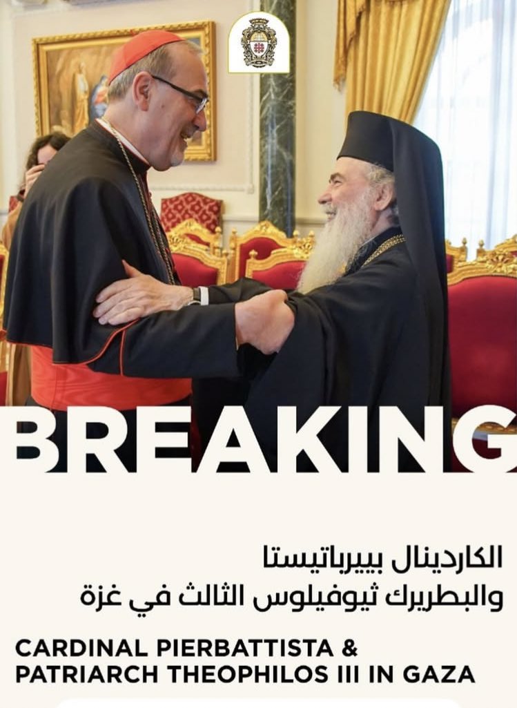 Cardenal Piazzaballa ingresa a Gaza con soldados armados de la Guardia Papal Suiza.

Comunicado de PRENSA
Patriarcado Latino de Jerusalén
18 de julio de 2025

Jerusalén – Gaza

El Cardenal Pizzaballa y el Patriarca Teófilos III encabezan la Delegación Eclesiástica a Gaza tras el