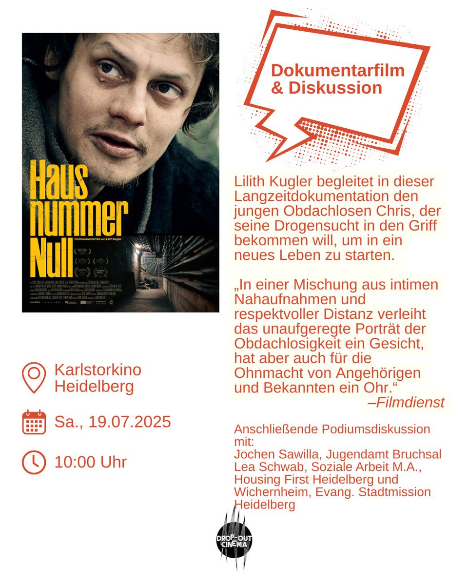 DropOut_Cinema's tweet image. Morgen "Social Movie Matinee" im @karlstorkino
#HousingFirst @wolo_stiftung