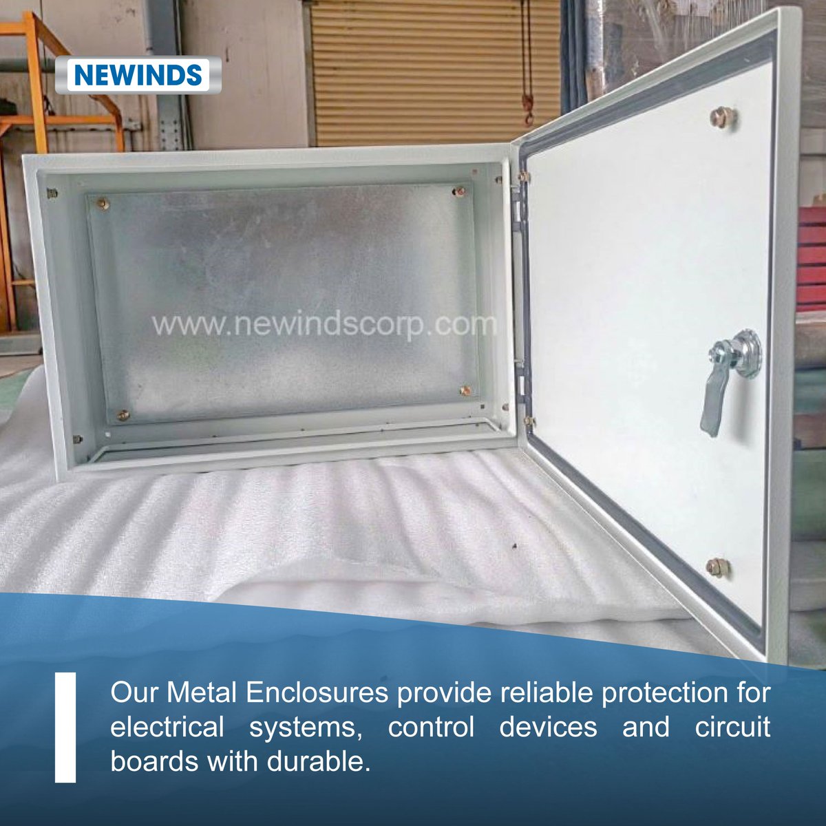 Our metal enclosure solution offers peace of mind when it comes to protecting your electrical systems, control devices, and circuit boards with durable, easy-to-install enclosures precisely fabricated to your specifications.

#metalenclosure #stainlesssteel #newinds