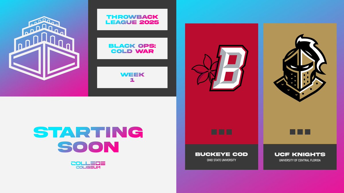 Alton (@ozalien) on Twitter photo New <a href="/CollegeColiseum/">College Coliseum</a> Twitch screen for the throwback league I'll be hosting this upcoming fall semester New <a href="/CollegeColiseum/">College Coliseum</a> Twitch screen for the throwback league I'll be hosting this upcoming fall semester