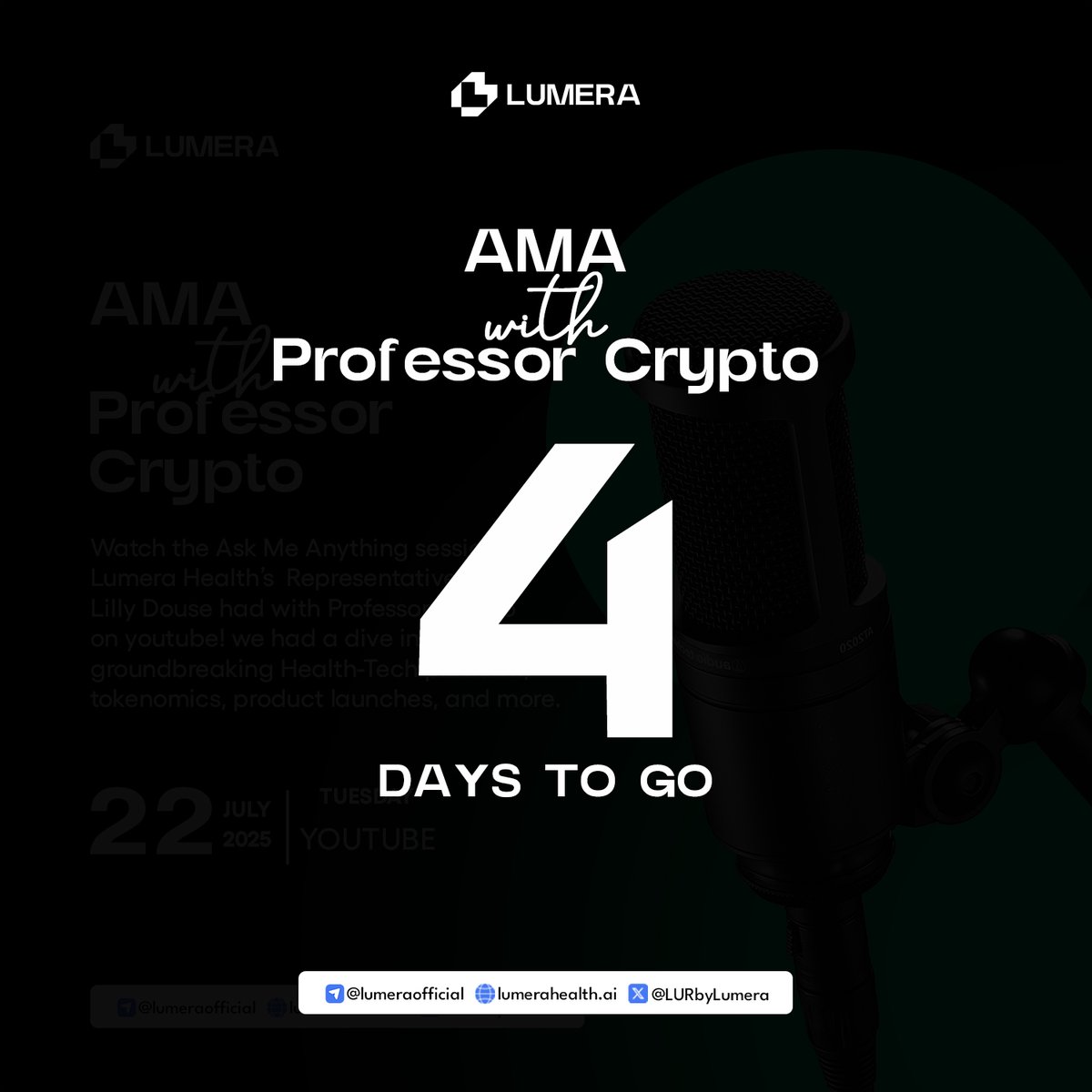 LURbyLumera's tweet photo. 4 days to our AMA with @profcryptotalks. https://t.co/w0W9haIVFL