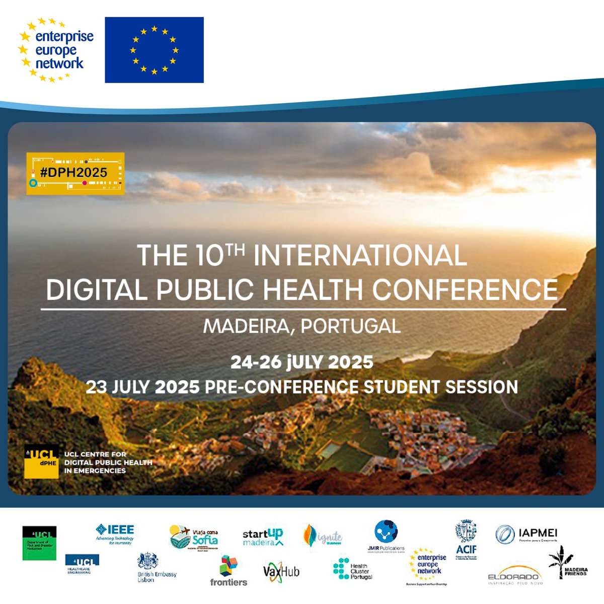 EEN_EU's tweet image. Join the B2B Matchmaking at #DPH2025!
Connect with SMEs, investors, R&D centres, and digital health organisations to explore EU funding opportunities like @HorizonEU and #EU4Health.
π
24-26 July | Madeira
π 27-31 July | Online & Free
Register now π b2match.com/e/digital-publβ¦