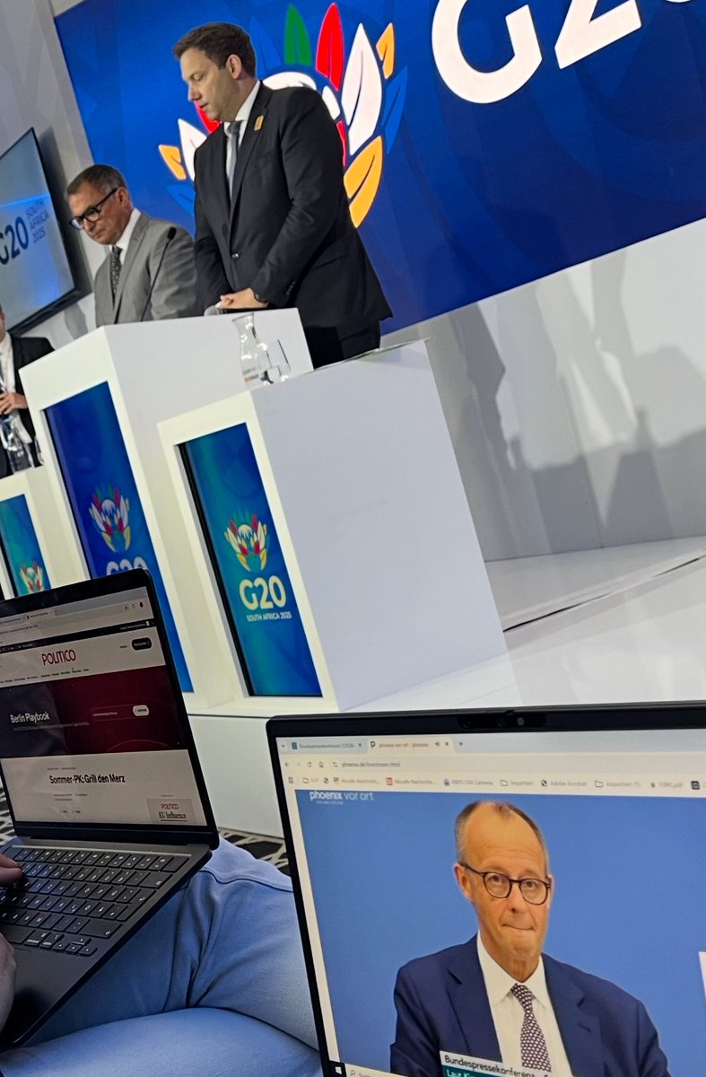 R_Buchsteiner's tweet image. Sommer-PK in Berlin. Abschluss-PK bei #G20 in Durban #Merz #Klingbeil @POLITICOEurope