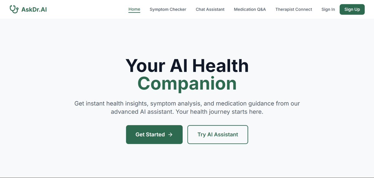 Building something that could change how people access health information forever.

It’s called AskDr.Ai, your AI-powered medical assistant.

Early days, but the vision is bold.
Stay tuned. 🩺🤖 #HealthTech #AIforGood