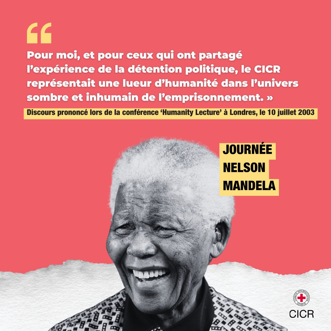 CICR_Paris's tweet image. À l’occasion de la #JournéeNelsonMandela, découvrez comment le CICR a, dans l’ombre des barreaux de l’apartheid, œuvré pour préserver la dignité humaine des personnes privées de liberté – celle de Nelson Mandela et de milliers d’autres.
En savoir plus 👉🏼 ms.spr.ly/6015sBqa5