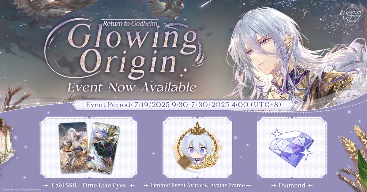 LBChronicles_EN's tweet image. ⏱️ #ReturntoGodheim : Glowing Origin event in progress ⏱️

From July 19 to July 30, log in and participate in the event to earn [Diamond], [Affinity Box - Cael], Limited Avatar, Limited Avatar Frame, and more!

View Details:
lovebrushchronicles.com/news/update/20…

#LovebrushChronicles