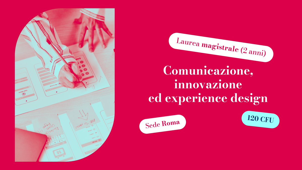 🎓 Ti sei mai chiesto chi progetta le esperienze che viviamo ogni giorno, online e offline, e rende un servizio davvero utile, intuitivo, memorabile? Il corso di laurea magistrale in 𝐂𝐨𝐦𝐮𝐧𝐢𝐜𝐚𝐳𝐢𝐨𝐧𝐞, 𝐢𝐧𝐧𝐨𝐯𝐚𝐳𝐢𝐨𝐧𝐞 𝐞𝐝 𝐞𝐱𝐩𝐞𝐫𝐢𝐞𝐧𝐜𝐞 𝐝𝐞𝐬𝐢𝐠𝐧 del