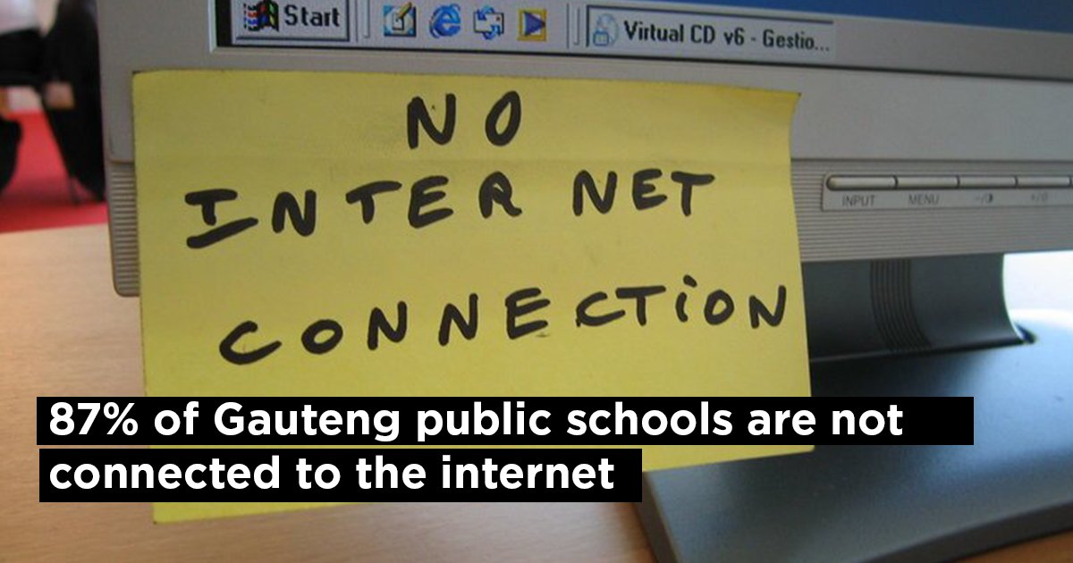Martin_Nel_99's tweet image. 🚨 87% OF GAUTENG PUBLIC SCHOOLS HAVE NO INTERNET ACCESS
Only 260 out of 2,059 schools are connected to the Gauteng Broadband Network (GBN). That means millions of learners are cut off from digital learning—trapped in an outdated system with no access to the tools they need to…