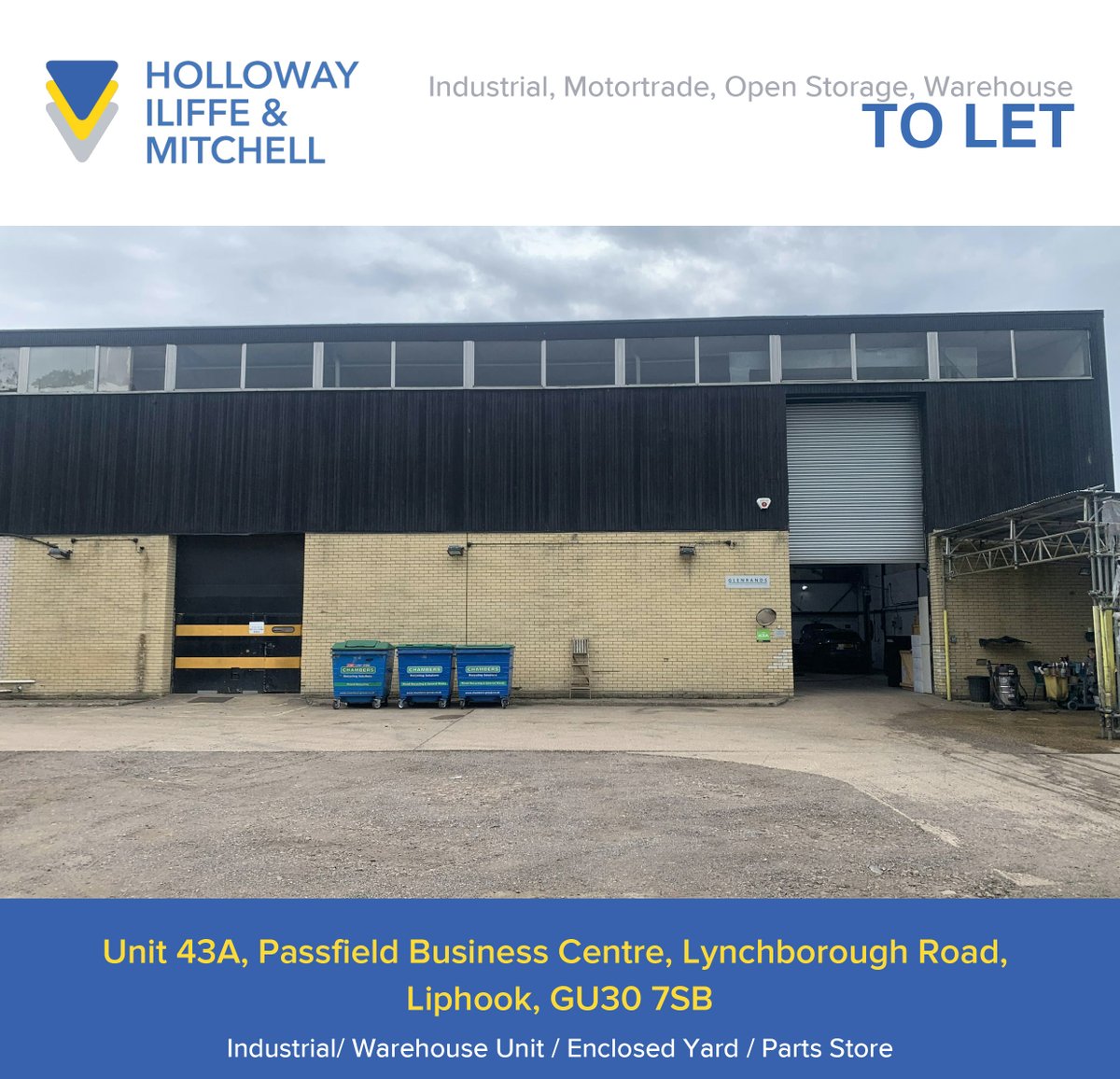hi-m.co.uk (@solentsurveyors) on Twitter photo *** NEW INSTRUCTION *** 4,809 sq.ft. The property offers excellent on site parking, enclosed yard, electronic roller shutter door and is located approximately 10 minutes from the A3 near Liphook. stuart@hi-m.co.uk *** NEW INSTRUCTION *** 4,809 sq.ft. The property offers excellent on site parking, enclosed yard, electronic roller shutter door and is located approximately 10 minutes from the A3 near Liphook. stuart@hi-m.co.uk