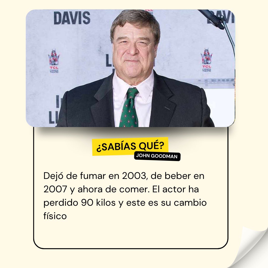 CineramaEs's tweet image. El actor John Goodman pierde 90 kilos y parece otro 👉🏻 Te contamos todos los detalles #cine #noticias