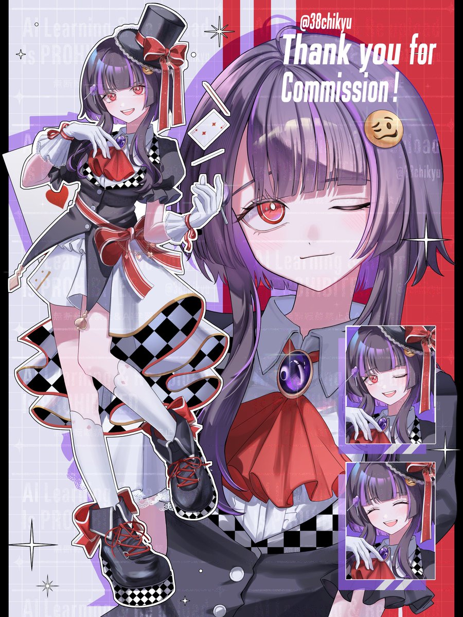 ⟡.·
ご依頼ありがとうございました🎩♥️

#Commission #illustration