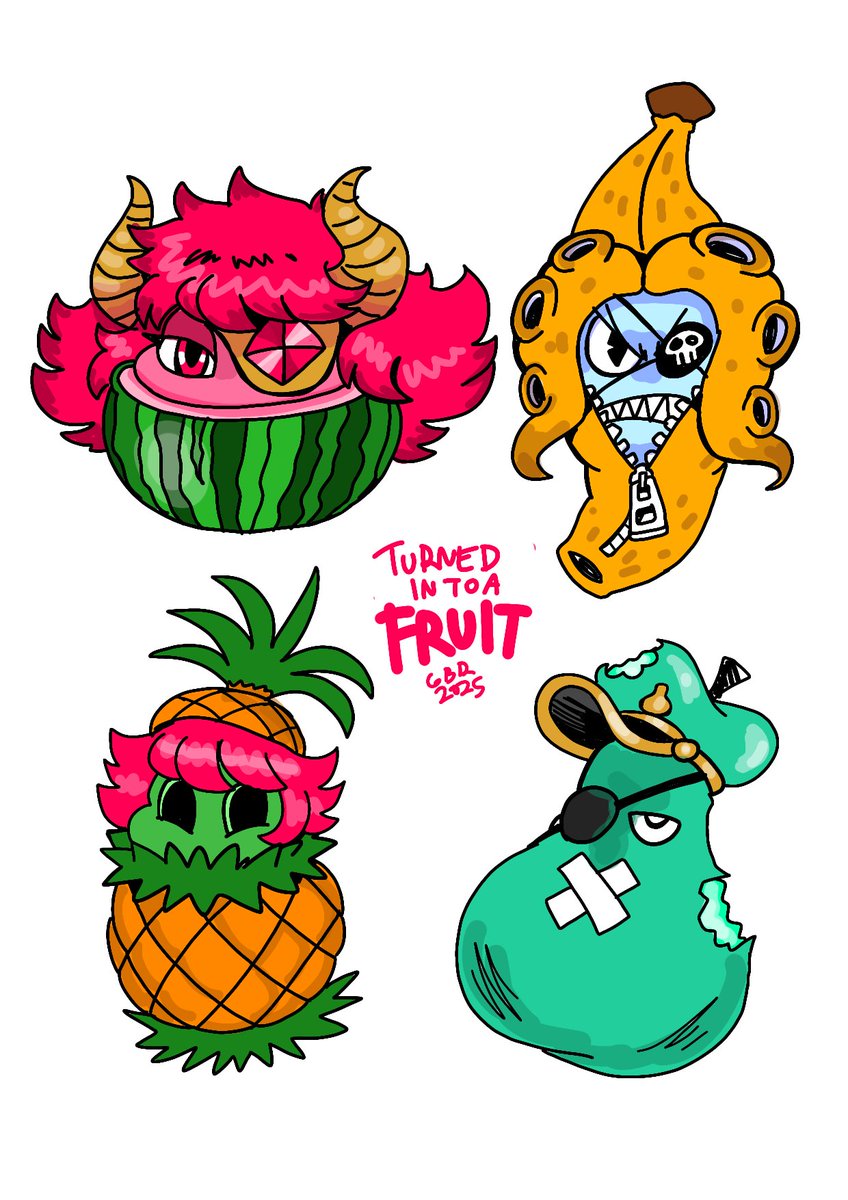 triblefive's tweet image. After drawing rita as an ananas i tought why not make few more