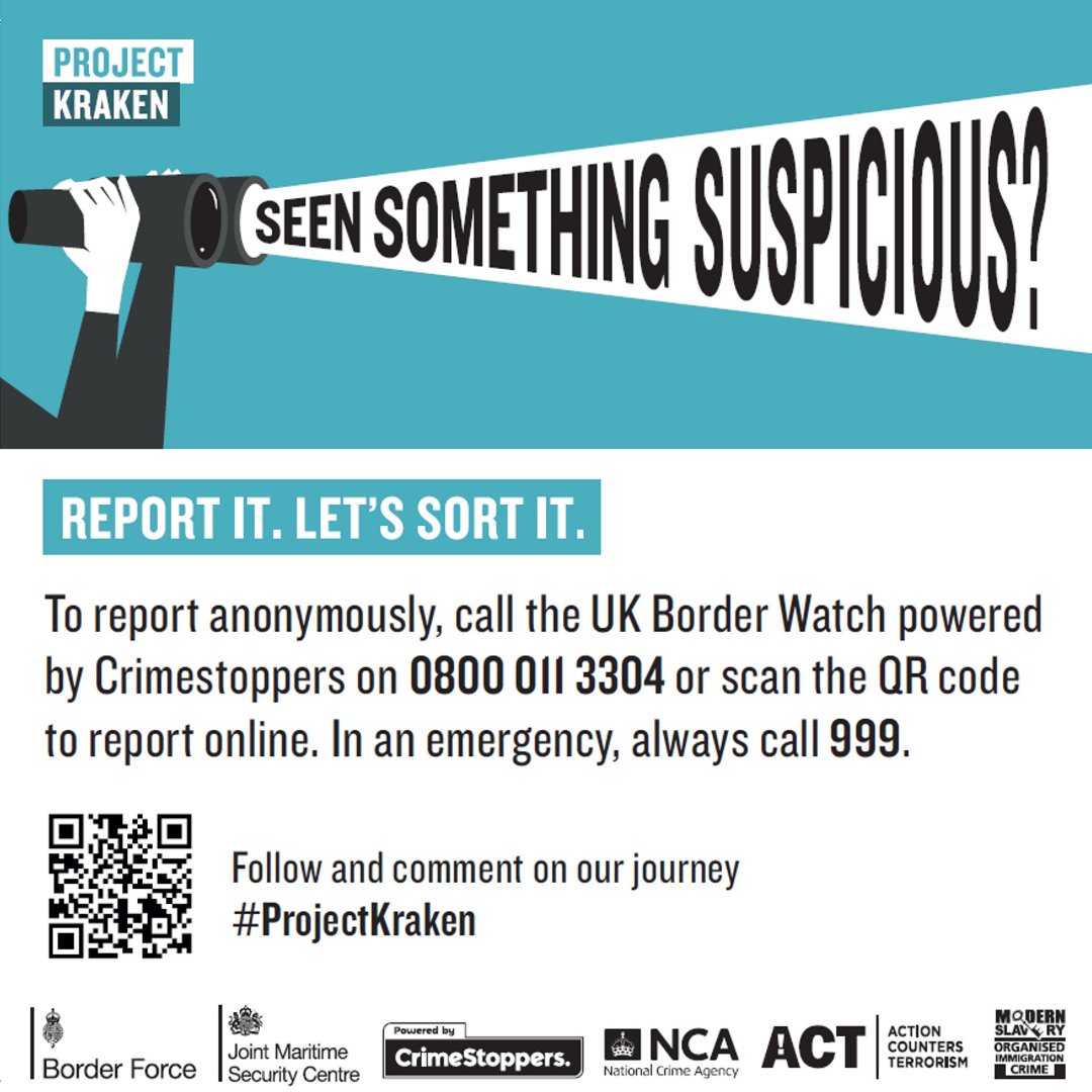 CrimestoppersUK's tweet photo. Our charity powers the UK Border Watch reporting service, meaning you can call, 100% anonymously, if you have any information about anything suspicious around our harbours, small ports, marinas or coast.

Learn more: https://t.co/7MA4f5iI0S https://t.co/syFplJD79U