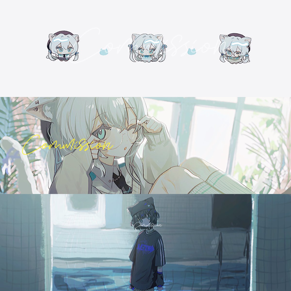 _IRIRARY's tweet image. たまに頂くヘッダー詰め合わせskeb、たのしい