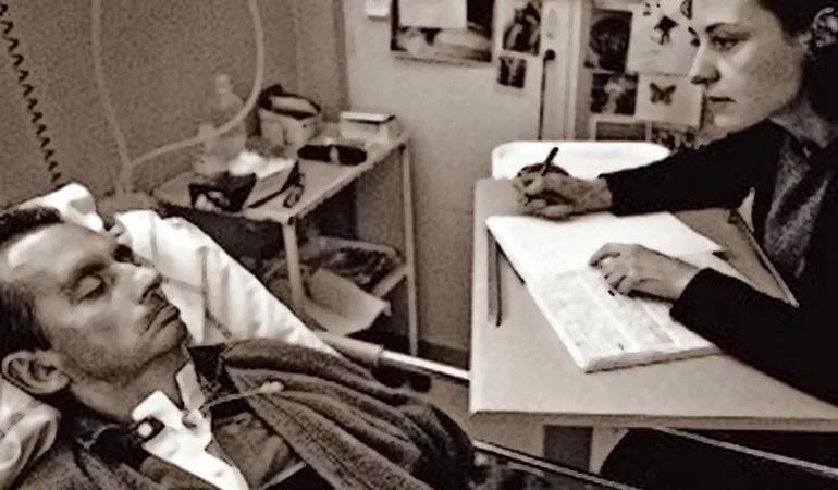 Morbidful's tweet image. French journalist Jean-Dominique Bauby, who suffered a stroke at 43 and became paralyzed, suffered from locked-in syndrome, where his mind was intact but he could only move one eyelid. Bauby blinked out a 130-page novel that was a bestseller, passing away two days after it was…