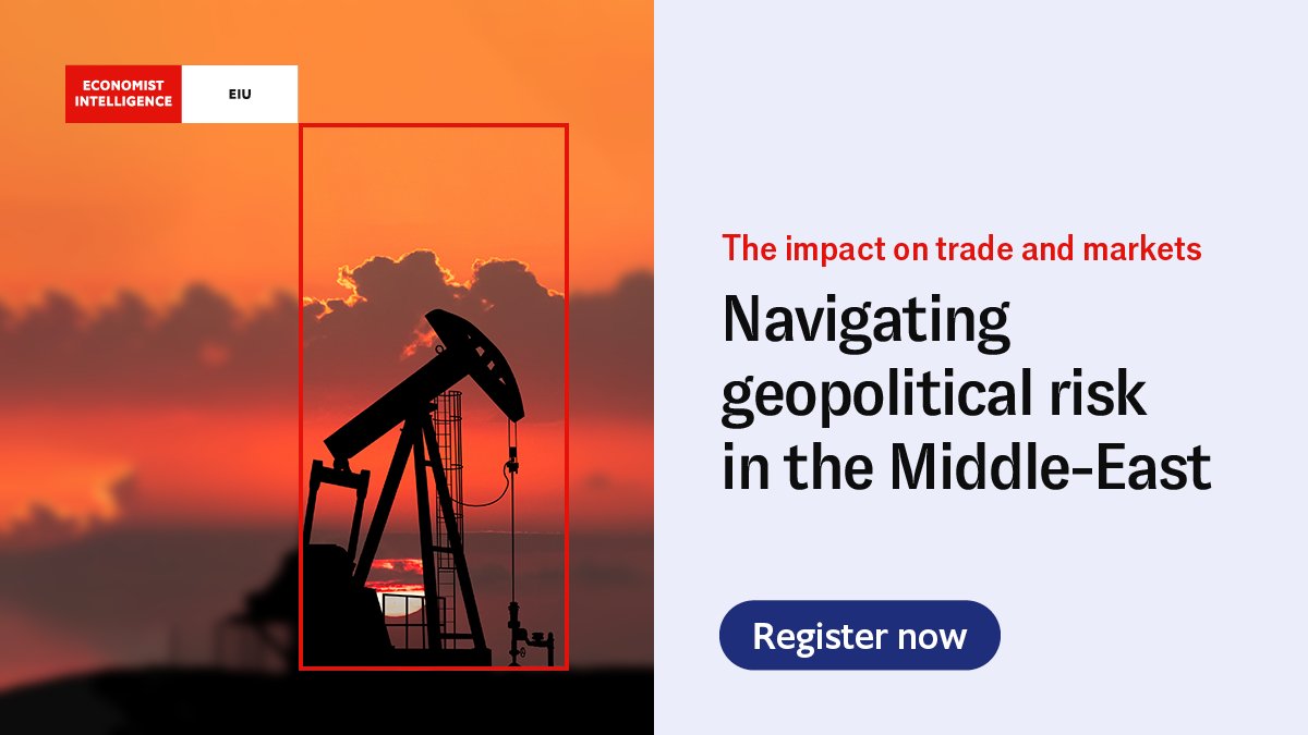 As geopolitical tensions deepen in the Middle East, so does the risk to global energy security and supply chains. Join EIU’s expert panel on July 24th to examine how recent developments are shaping oil markets, trade routes and strategic alliances: econgrp.co/Ws