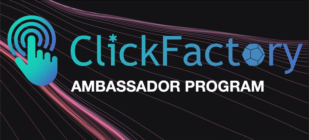 ClickFactory Ambassador Program is LIVE!
Join as a Growth, Community, Content, or Partnership ambassador.
Earn USDT/SOL rewards, point multipliers &amp; grow your influence.

Apply now 👉 form.jotform.com/251913449422053