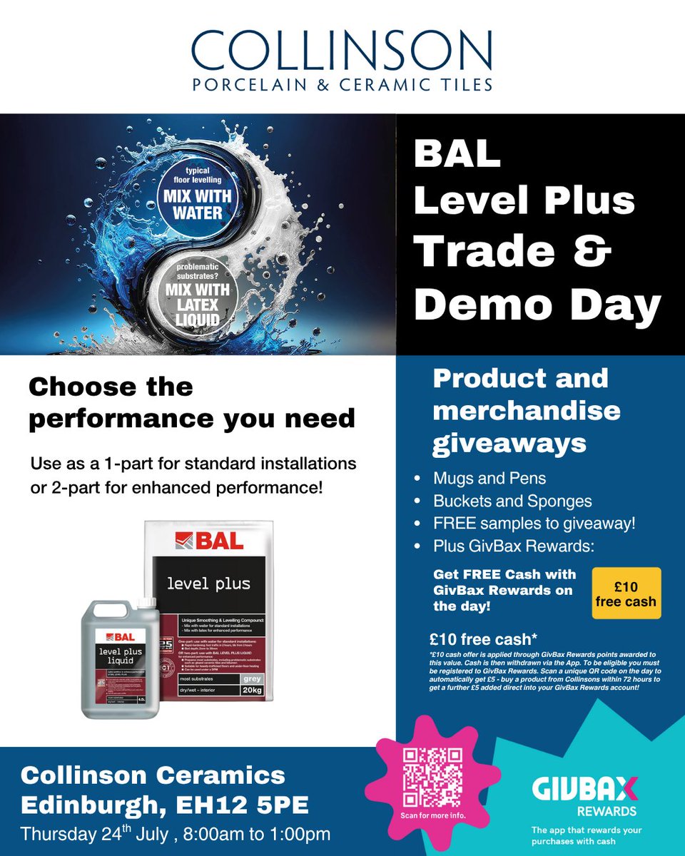 BALtiling's tweet image. Tiler from Edinburgh?? We&apos;ve got some news for you, we&apos;re coming to @CollinsonCeramics on July 24th for a Level Plus trade and demo day!

Don&apos;t miss it!

 #EdinburghTilers #TileTrade #TilingDemo  #LevelPlus #TilingTraining #Tiling #ScotlandTilers #TileInnovation #TilingEvent