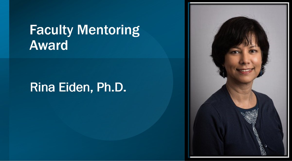 PSUPsychology's tweet image. Please help us congratulate Penn State Psychologist Dr. Rina Eiden for receiving the Faculty Mentoring Award from the Department. To learn more about Dr. Eiden, see drrlab.la.psu.edu/meet-the-team/