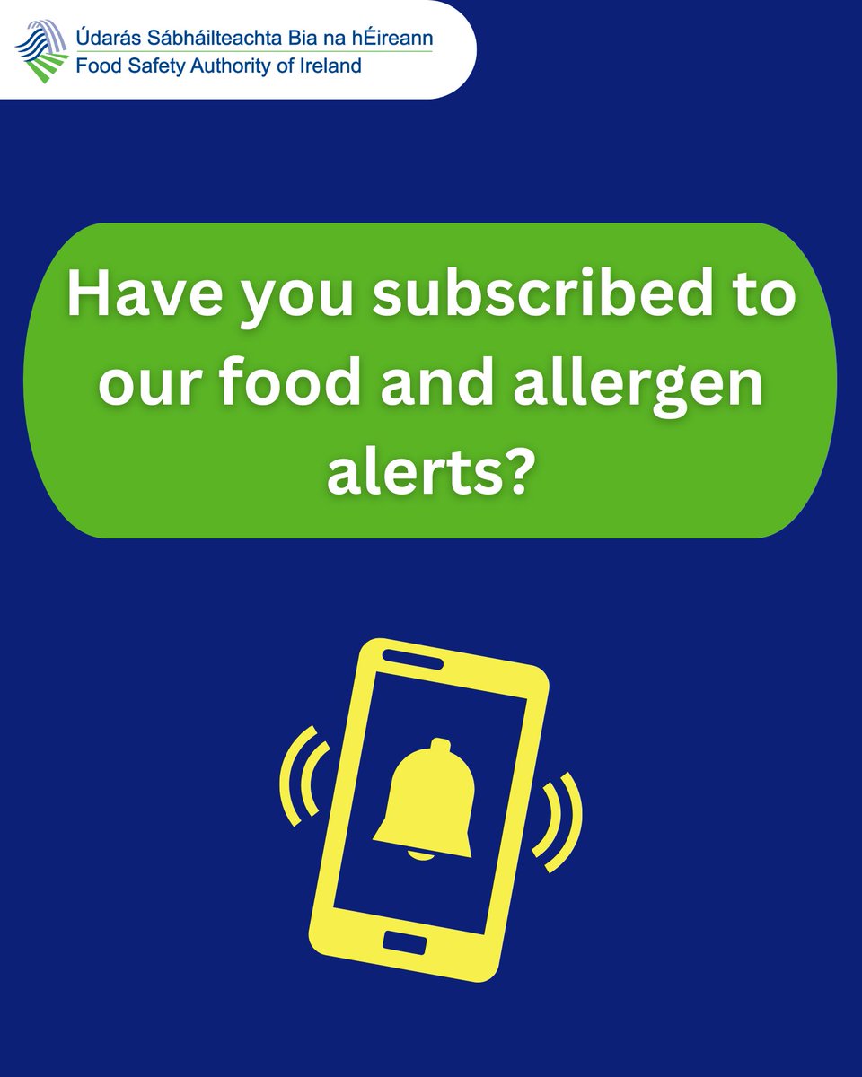 FSAIinfo's tweet image. Subscribed to our food and allergen alerts yet? Don&apos;t miss important updates about food recalls and allergen risks. 🛡️🔔

📲Subscribe now and get alerts straight to your inbox: ow.ly/Hj2050WnwGu

#FoodSafety #StaySafe #FSAI #FoodAlerts #AllergenAlerts