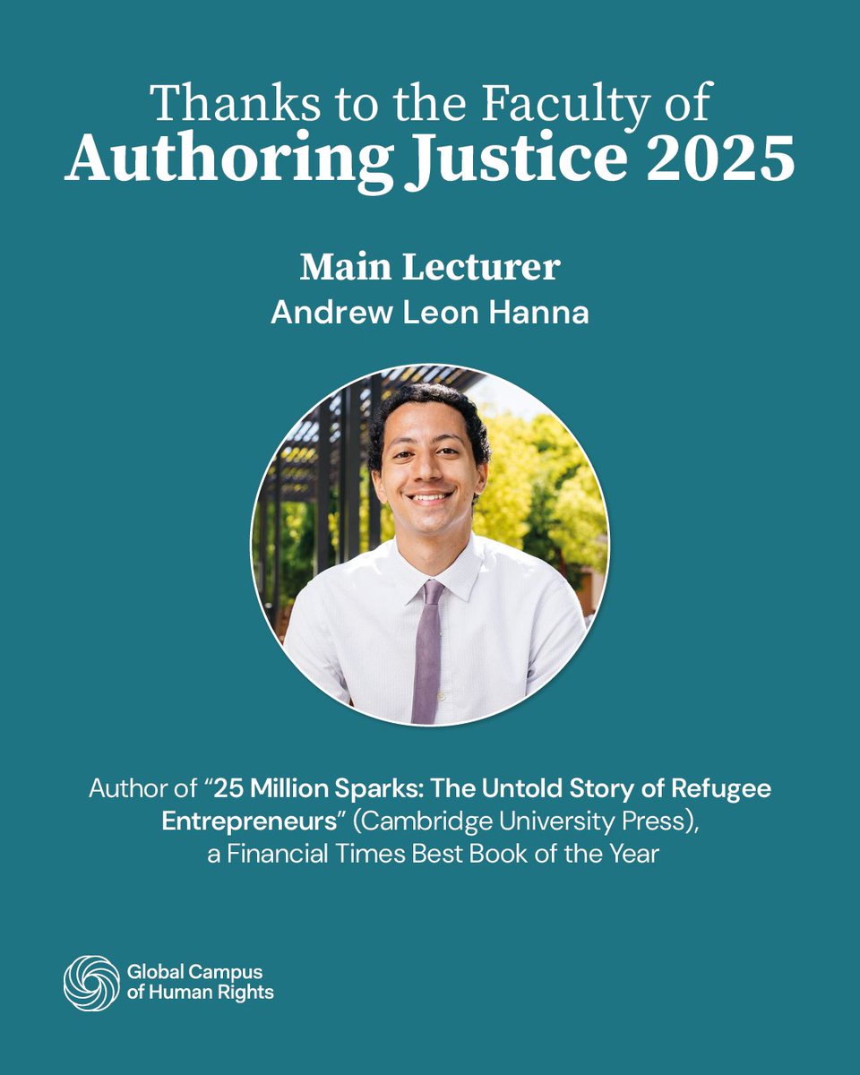 gchumanrights's tweet image. 📚 2025 Edition of #AuthoringJustice
And so we’ve reached the end of our online writing course: what a learning journey it has been! Many thanks to @AndrewLeonHanna for his inspiring leadership and thoughtful guidance!
We are especially grateful to our faculty - Kao Kalia Yang,…