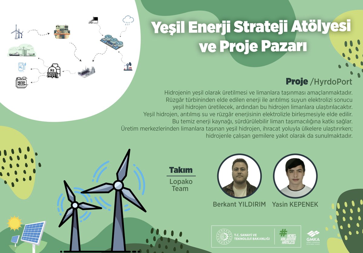 Güney Marmara Kalkınma Ajansı (@gmkajansi) on Twitter photo 🔋<a href="/GMKAjansi/">Güney Marmara Kalkınma Ajansı</a> Yeşil Enerji Strateji Atölyesi ve Proje Pazarı Takımlarından: "Lopako"
🚀Proje: HyrdoPort
<a href="/TCSanayi/">Sanayi ve Teknoloji Bakanlığı</a> <a href="/KalkinmaAjansGM/">Kalkınma Ajansları Genel Müdürlüğü</a>
#YerelKalkınmaHamlesi #YeşilEnerji 🔋<a href="/GMKAjansi/">Güney Marmara Kalkınma Ajansı</a> Yeşil Enerji Strateji Atölyesi ve Proje Pazarı Takımlarından: "Lopako"
🚀Proje: HyrdoPort
<a href="/TCSanayi/">Sanayi ve Teknoloji Bakanlığı</a> <a href="/KalkinmaAjansGM/">Kalkınma Ajansları Genel Müdürlüğü</a>
#YerelKalkınmaHamlesi #YeşilEnerji