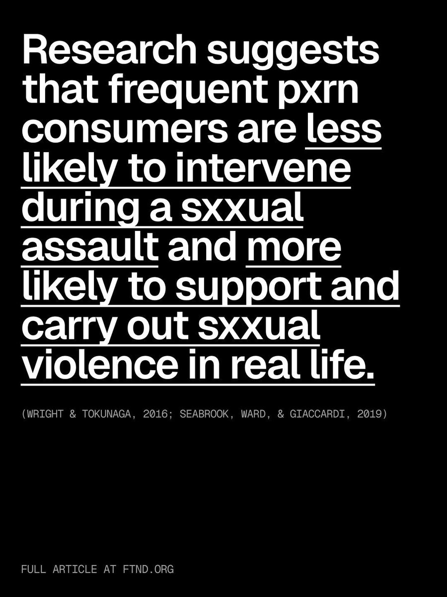 FightTheNewDrug's tweet image. Some porn consumers may tell themselves that they aren’t personally affected by porn or the toxic messages it perpetuates, but research suggests otherwise. Ultimately, there is no guarantee that porn won’t affect a consumer’s attitudes about sex in unhealthy ways.
Say no to…