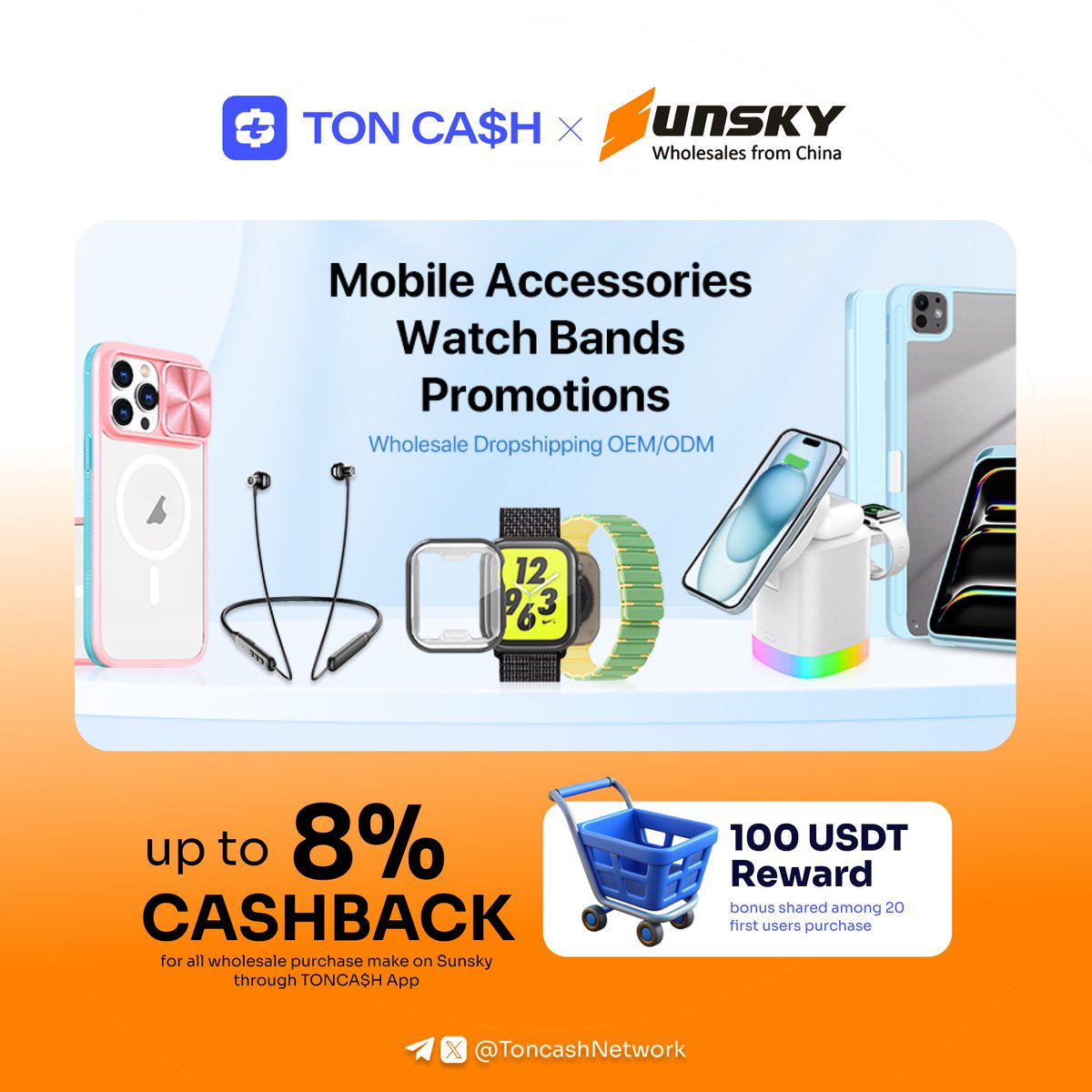 ToncashNetwork's tweet image. 🏬 Top Electronics &amp;amp; Accessories? Sunsky’s Got You!

Earn 8️⃣% cashback when you shop Sunsky through TONCA$H 
📲 Gadgets, accessories, smart tech — all at unbeatable prices
🪙Plus: Cashback straight to your wallet 

👉 Shop now: toncashnetwork.com/deal/qkjj9Fyvv…

#sunsky #Electronic