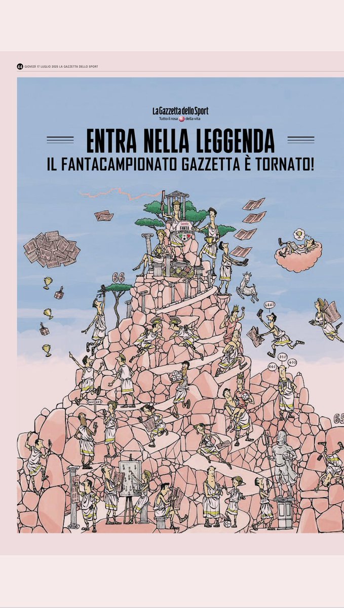 caricaturella's tweet photo. 🚨 È iniziata la stagione 2025/26 del Fantacampionato de La Gazzetta dello Sport: il fantaconcorso più ricco e partecipato d’Italia!

"Solo i migliori scaleranno l’Olimpo di Fantacampionato."

📲 Scarica l'app e iscriviti: https://t.co/oJxCPVXlhS

#lagazzettadellosport https://t.co/9hzJMMYovD