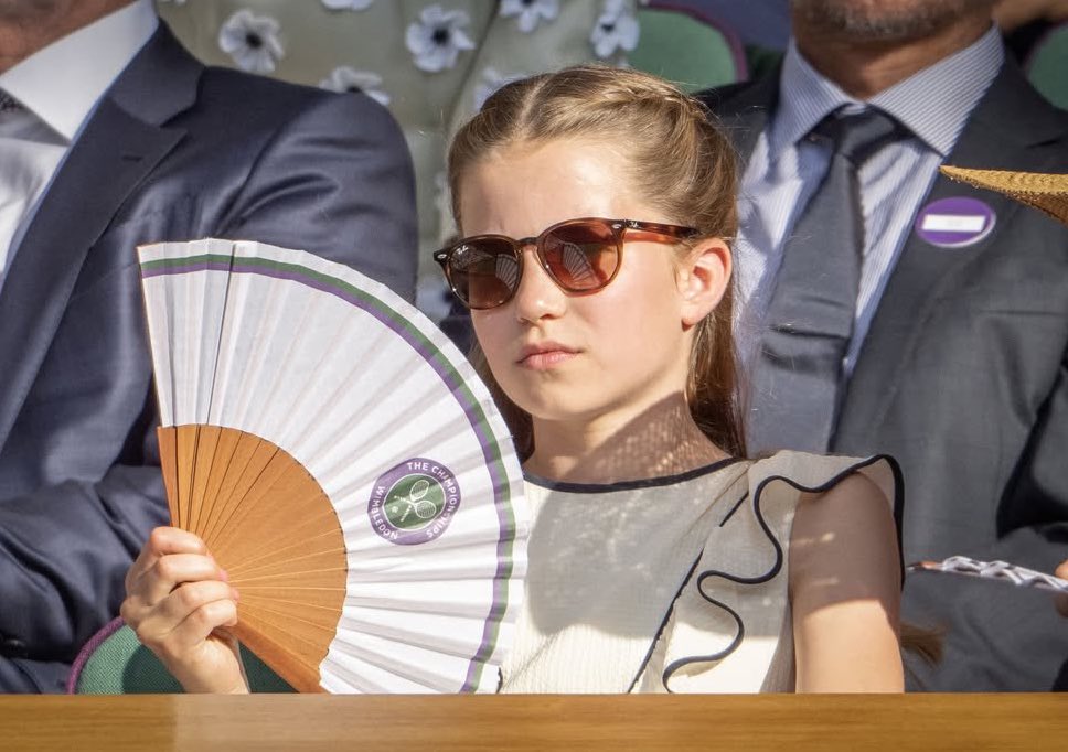 HRHPWales's tweet photo. Princess Charlotte at Wimbledon 😎🪭 https://t.co/ORKTjvQdNL