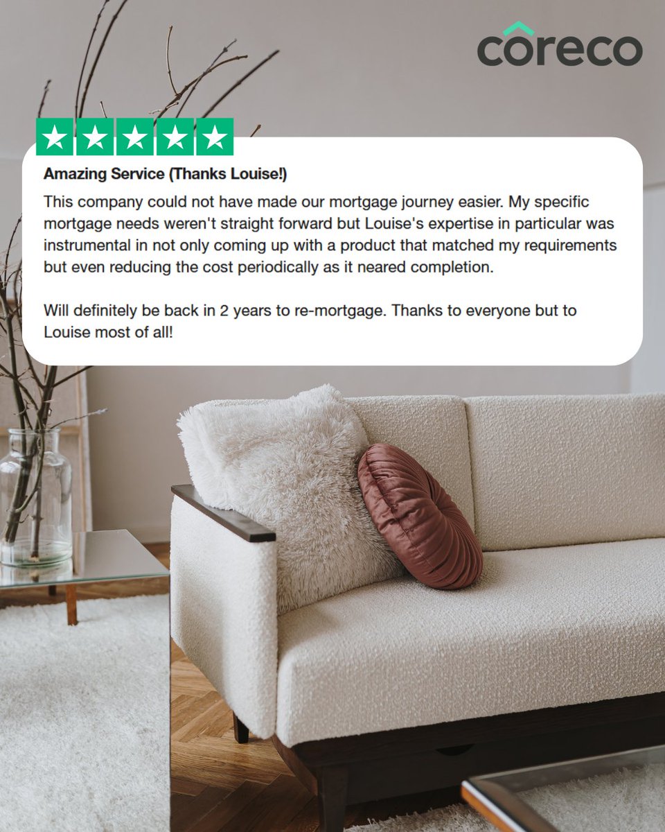Another fabulous review for our Mortgage Adviser and Later Life expert, Louise 👏⭐

#Trustpilot #LaterLife #Mortgages #Mortgage #MortgageAdvice #MortgageAdviser #MortgageTips #Review