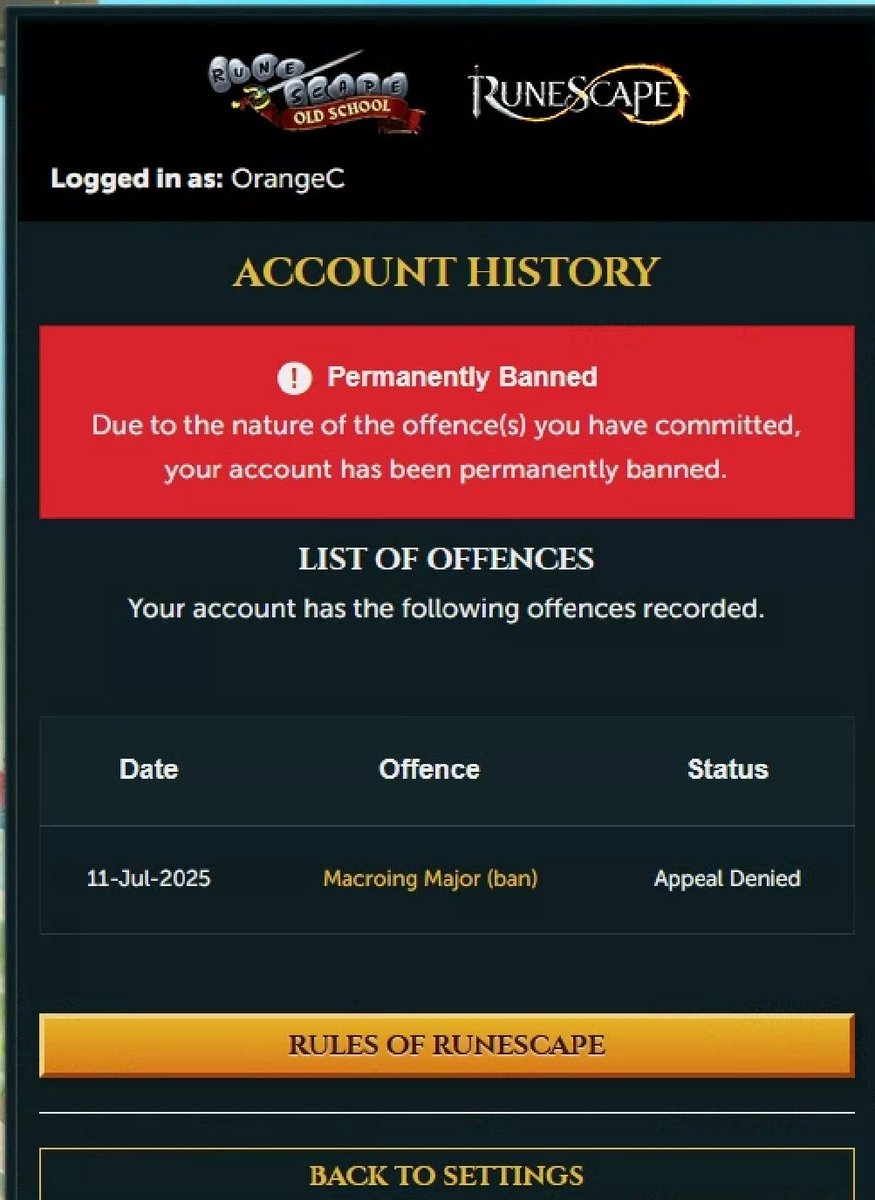 orangec (@wuppo3) on Twitter photo My appeal for my account "OrangeC" was denied. I have not used any macros or used anything to cheat. Can I please have someone look into it? <a href="/JagexTwisted/">Mod Twisted</a> <a href="/JagexGoblin/">Mod Goblin</a> <a href="/JagexSupport/">Jagex Support</a> <a href="/JagexAsh/">Mod Ash</a> <a href="/JagexAyiza/">Ayiza</a> <a href="/JagexLight/">Mod Light</a> <a href="/JagexAthena/">Mod Athena</a> My appeal for my account "OrangeC" was denied. I have not used any macros or used anything to cheat. Can I please have someone look into it? <a href="/JagexTwisted/">Mod Twisted</a> <a href="/JagexGoblin/">Mod Goblin</a> <a href="/JagexSupport/">Jagex Support</a> <a href="/JagexAsh/">Mod Ash</a> <a href="/JagexAyiza/">Ayiza</a> <a href="/JagexLight/">Mod Light</a> <a href="/JagexAthena/">Mod Athena</a>