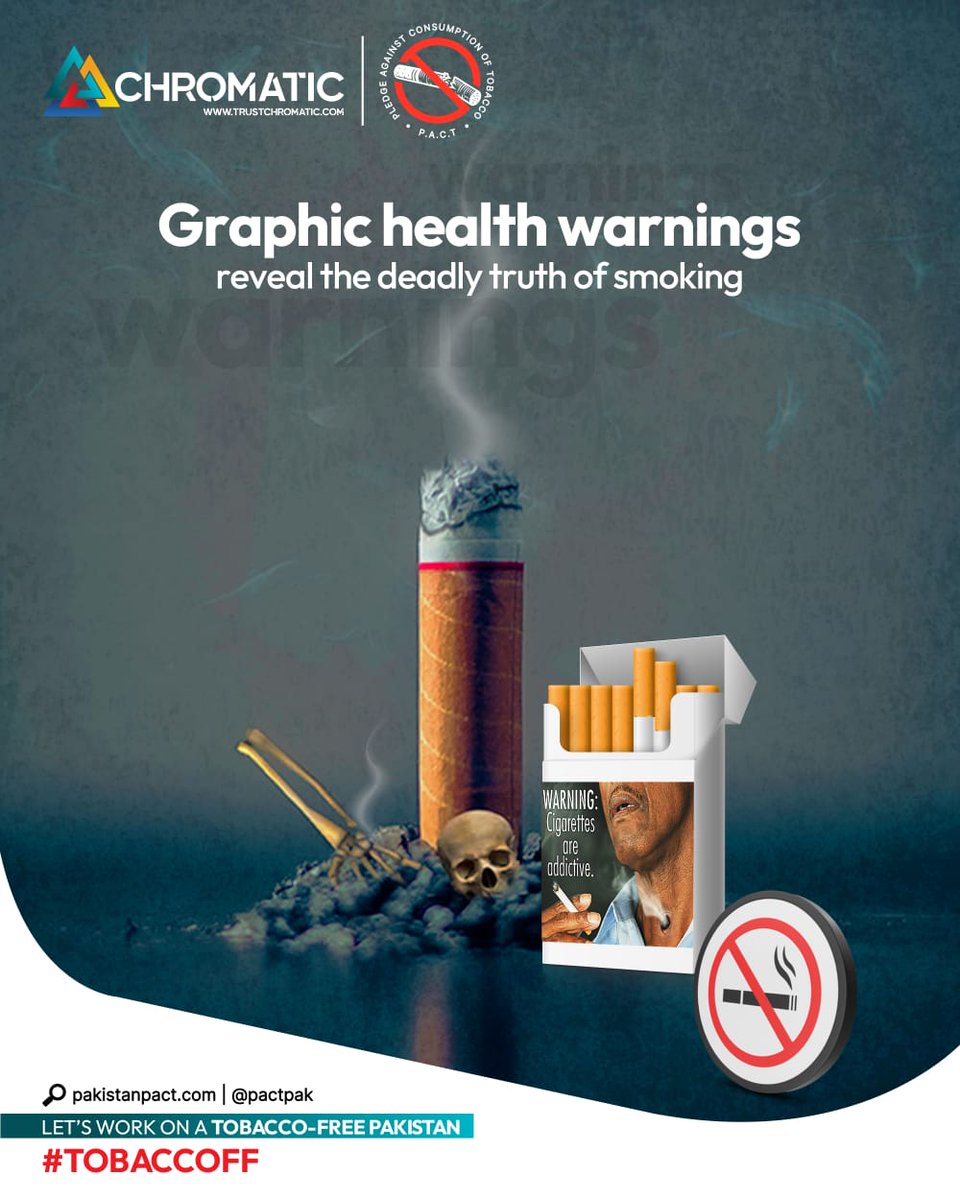 PACTPak's tweet image. Enhanced graphic warnings reveal the brutal truth about smoking, its deadly consequences can’t be ignored. These images raise awareness and protect lives.
Stay alert, Stay safe.
#TobaccoOff