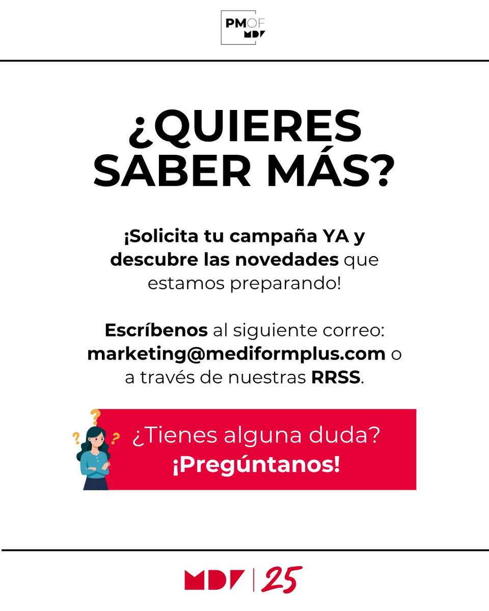 MEDIFORMPLUS (@mediformplus) on Twitter photo ❤️ ¡Celebra el Día de la Escucha prestando atención a tu corazón!
👉 Escríbenos y descubre cómo adaptamos nuestras campañas junto a cada farmacia para cuidar la salud de tus pacientes.
⭐ Escríbenos ahora a marketing@mediformplus.com o por mensaje directo. ❤️ ¡Celebra el Día de la Escucha prestando atención a tu corazón!
👉 Escríbenos y descubre cómo adaptamos nuestras campañas junto a cada farmacia para cuidar la salud de tus pacientes.
⭐ Escríbenos ahora a marketing@mediformplus.com o por mensaje directo.