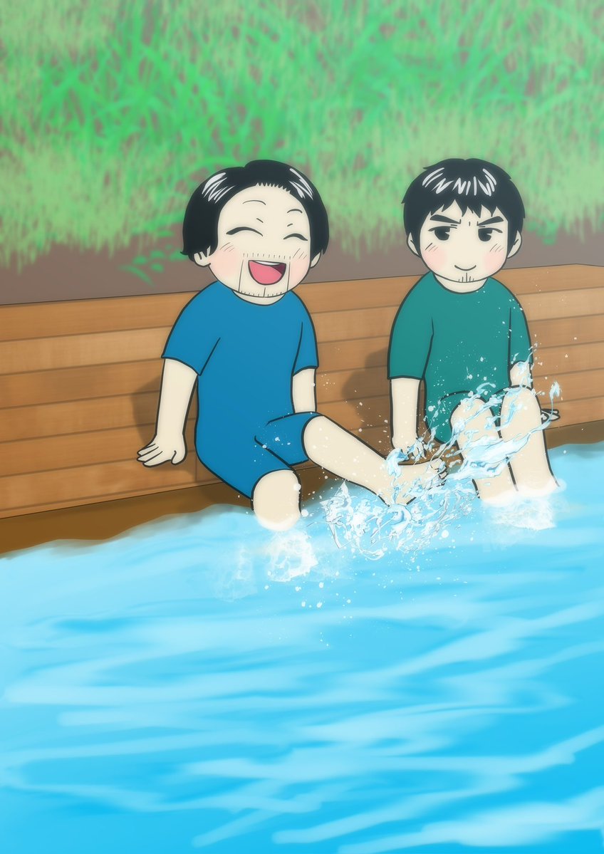 ryufujii1's tweet image. ゴ「きゃっきゃっ😊」き「ふふっ」桐「おーい、三人とも。飯できたぞー」ゴ「! あうっ!」き「う」真「おう。今日はなんや?」桐「筑前煮とほうれん草のおひたしだ」真「お。ええやん。おちび、ほれおいで。はよ着替えてご飯にしよな」