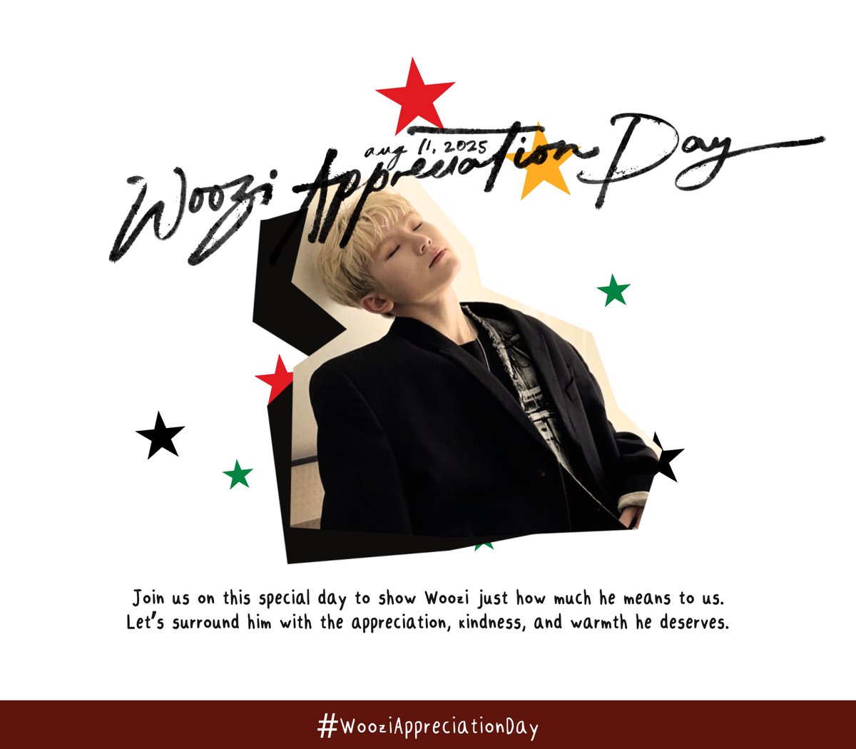 calling all carats and woozidans 📢
#WooziAppreciationDay
aug 11, 2025

join us on this special day to show woozi just how much he means to us. let's surround him with the appreciation, kindness, and warmth he deserves!

tune in to join us &amp; show woozi the love and appreciation