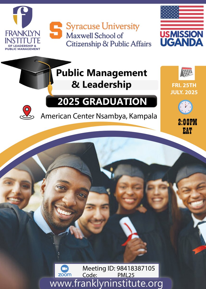 FranklynInst's tweet image. IT'S OUR GRADUATION TIME!
We are thrilled to invite you to the 2025 graduation ceremony of our Public Management & Leadership Program! A new chapter of purpose-driven, courageous leadership begins. Come celebrate vision, values & victory. 💪