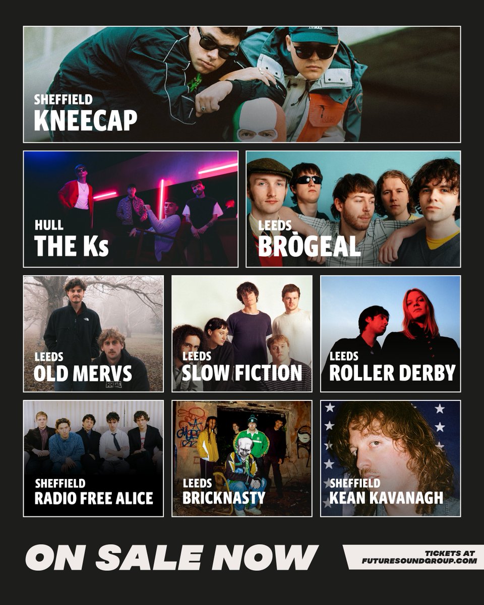 Futuresoundshow's tweet image. ON SALE NOW! Tickets for both Sheffield shows with Irish rap trio @KNEECAPCEOL are available here 👉
futuresound.seetickets.com/tour/kneecap/
PLUS some ace new shows have been announced this week with @theks, Radio Free Allice & more - available below!
🎟️ futuresoundgroup.com 🎟️