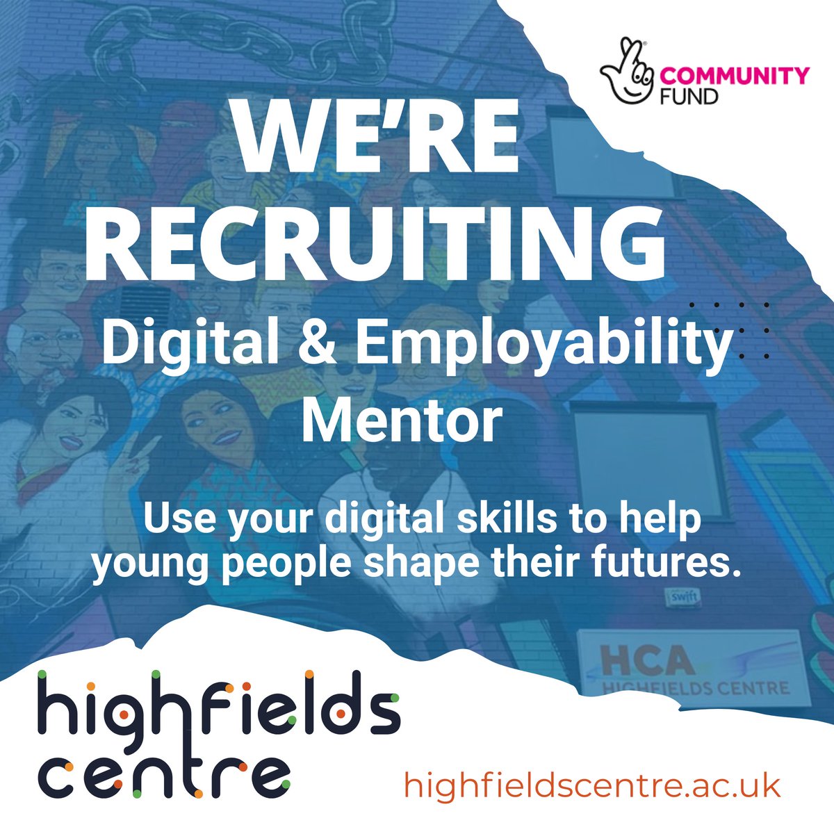 Highfields Centre (@h_fieldscentre) on Twitter photo Digital & Employability Mentor
We’re recruiting a Digital and Employability Mentor to work with 16–30 year olds on CV building, job search, personal development and digital literacy as part of the HOPE Project.
For an application pack email office@highfieldscentre.ac.uk b4 06.08 Digital & Employability Mentor
We’re recruiting a Digital and Employability Mentor to work with 16–30 year olds on CV building, job search, personal development and digital literacy as part of the HOPE Project.
For an application pack email office@highfieldscentre.ac.uk b4 06.08