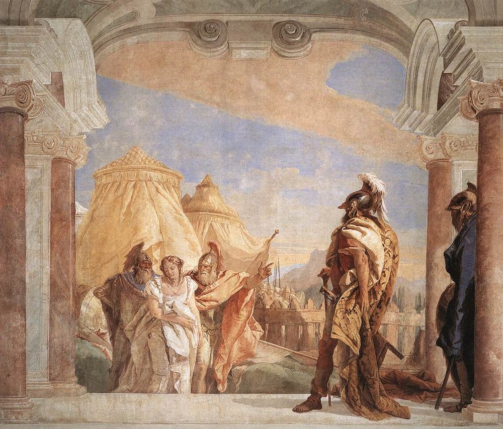 DailyBriseis's tweet image. Eurybates and Talthybios Lead Briseis to Agamemmon by Giovanni Battista Tiepolo
