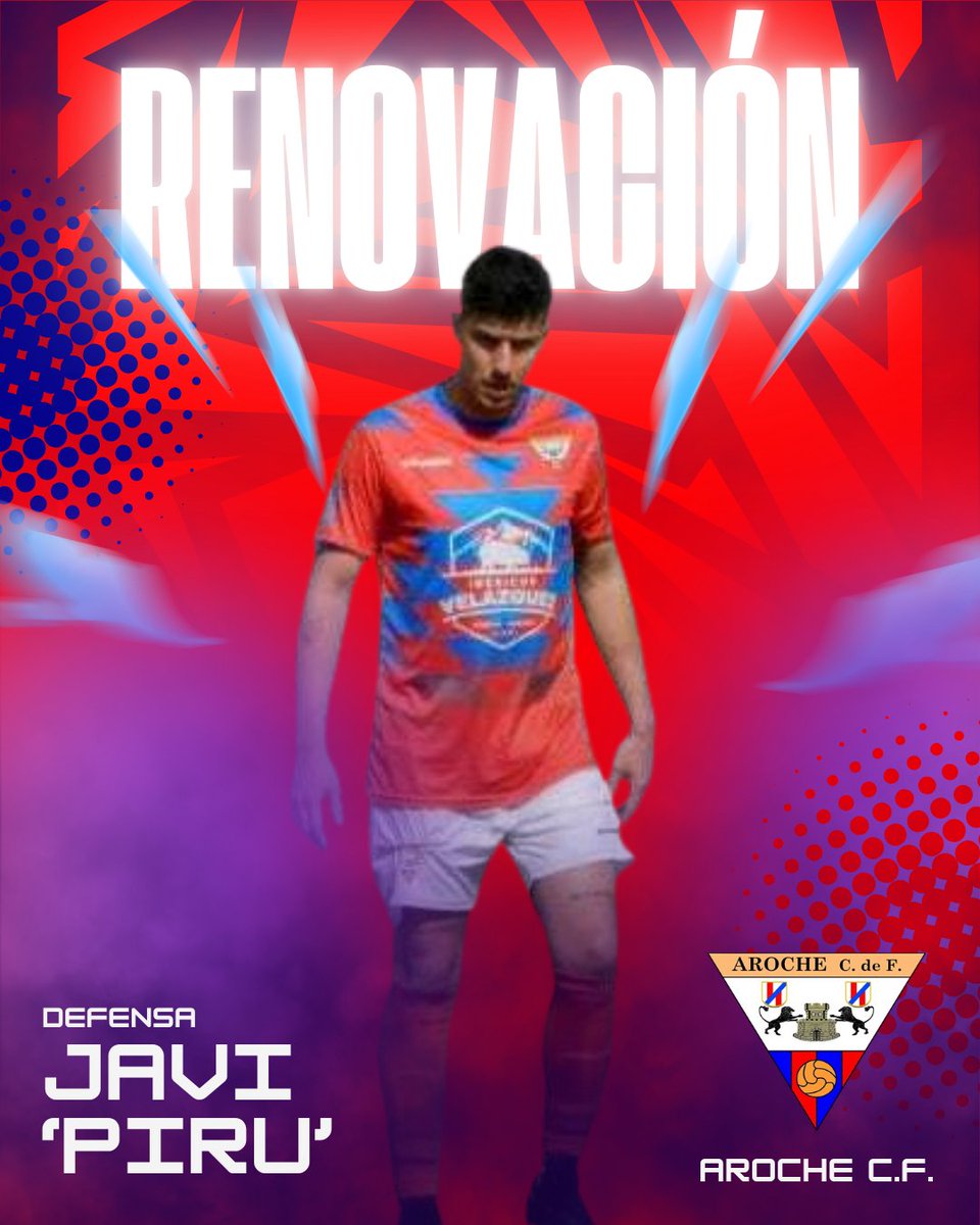 ⚽️ ¡RENOVADO! 🔵🔴

¡Piru seguirá vistiendo la camiseta del Aroche una temporada más! 💪

Llegó el año pasado y demostró ser un jugador comprometido, con experiencia, talento y, sobre todo, un gran compañero dentro y fuera del campo. 

¡Seguimos construyendo juntos! 💥
