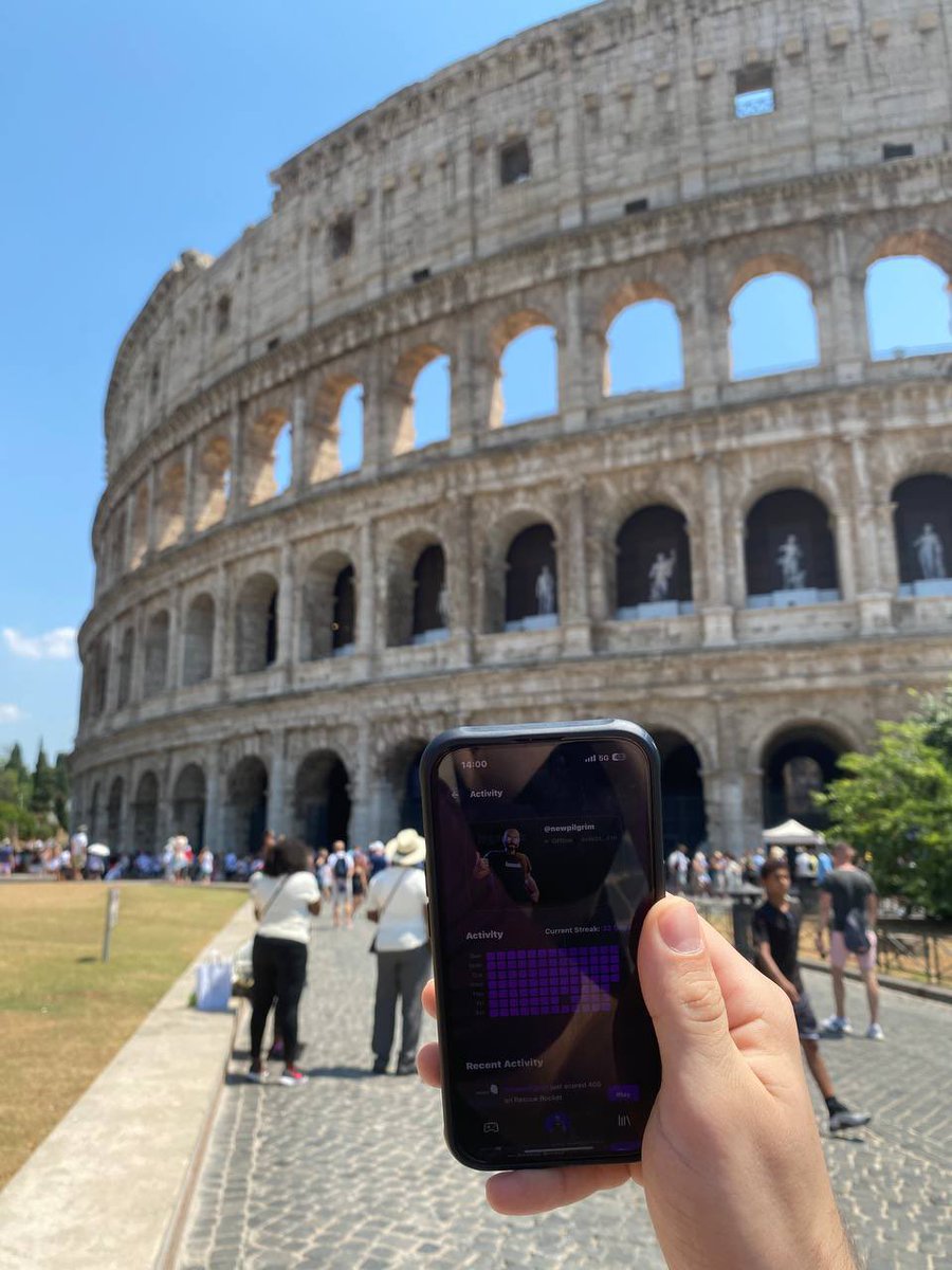 echoopilgrim's tweet photo. The Colosseum, Rome 🇮🇹
Ancient stones meet digital streaks.
A gladiator’s arena in the past, and now a checkpoint in the BSMNT explorer’s path.
#BSMNTinRome #B3fun #bsmntfun #B3Fam https://t.co/10arE3r75o