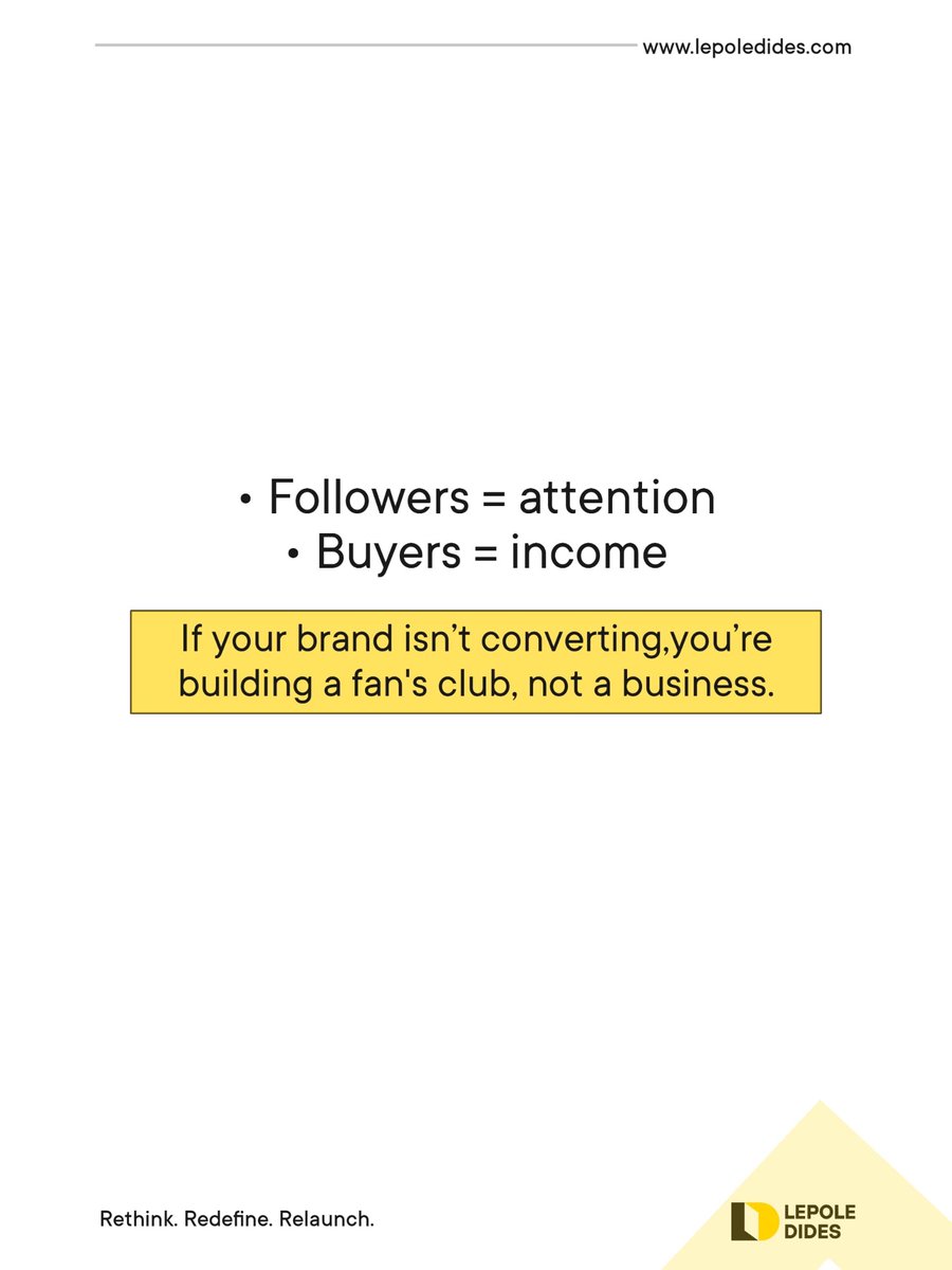 LepoleDides's tweet photo. 10K followers? Nice. But do they pay your bills?

Likes don’t swipe cards. 💳

At LePole Dides, we help you:

🔥 Sharpen your offer
📈 Build systems that sell
Stop chasing clout. Start making bank. https://t.co/eRCv0sUkbG