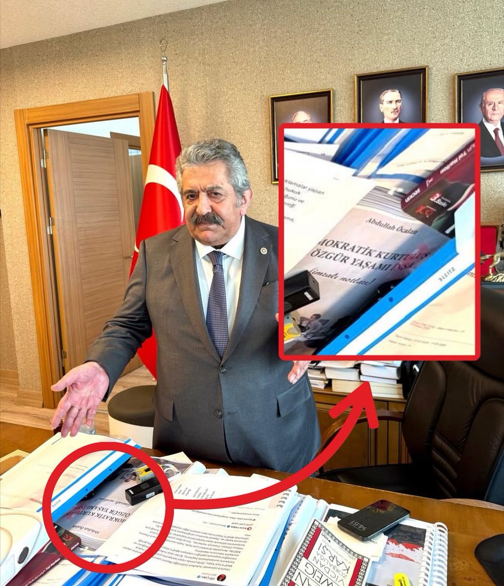 MHP Genel Başkan Yardımcısı Feti Yıldız’ın masasında Abdullah Öcalan’ın kitabı çıktı