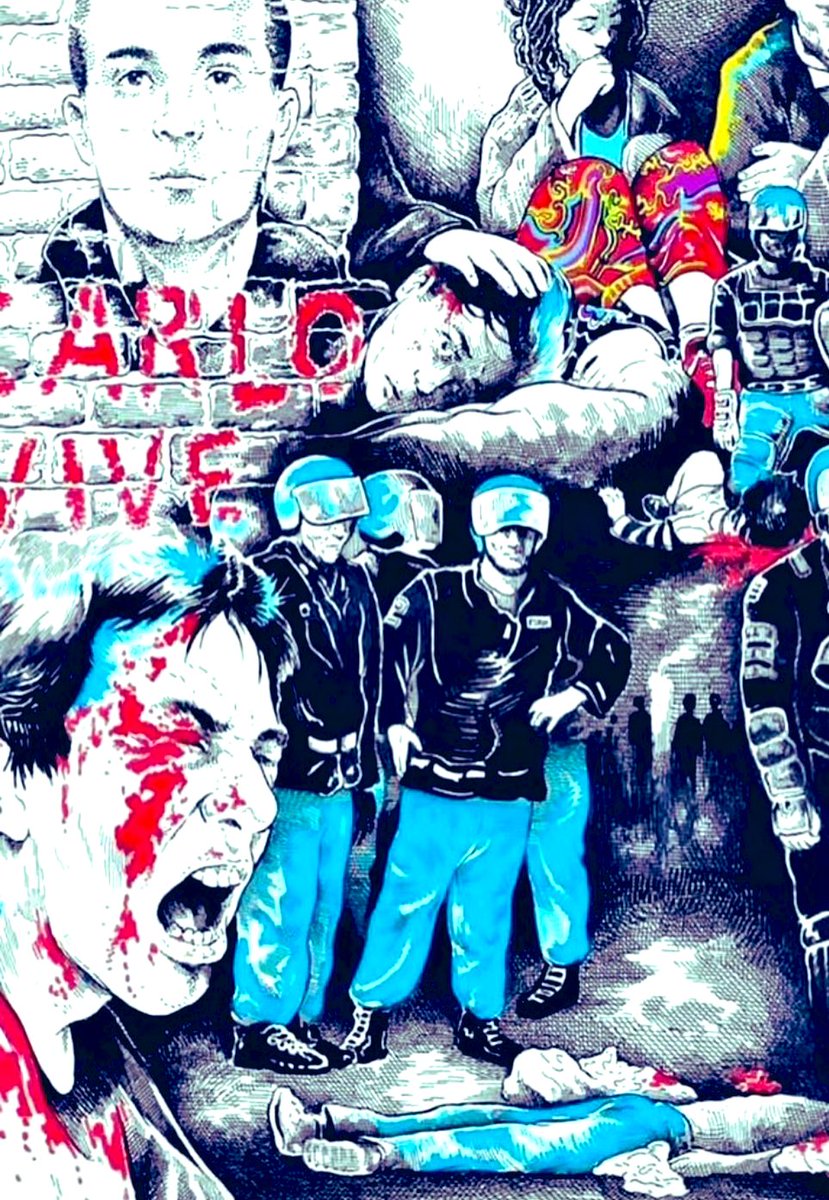 streetcnina's tweet image. CARLO VIVE LO STATO NO
Genova 2001 non è stata una parentesi. Né un’eccezione.
È stata un test di sistema, una prova generale di repressione sotto le insegne dell’Occidente che si autoproclama democratico.
#CarloGiuliani
#Genova2001